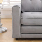 Canapé futon Oaks Aura rembourré avec couchage escamotable, canapé deux places capitonné pliable avec porte-gobelet, choix de couleurs