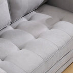 Canapé futon Oaks Aura rembourré avec couchage escamotable, canapé deux places capitonné pliable avec porte-gobelet, choix de couleurs