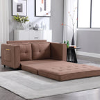 Canapé futon Oaks Aura rembourré avec couchage escamotable, canapé deux places capitonné pliable avec porte-gobelet, choix de couleurs