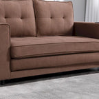 Canapé futon Oaks Aura rembourré avec couchage escamotable, canapé deux places capitonné pliable avec porte-gobelet, choix de couleurs