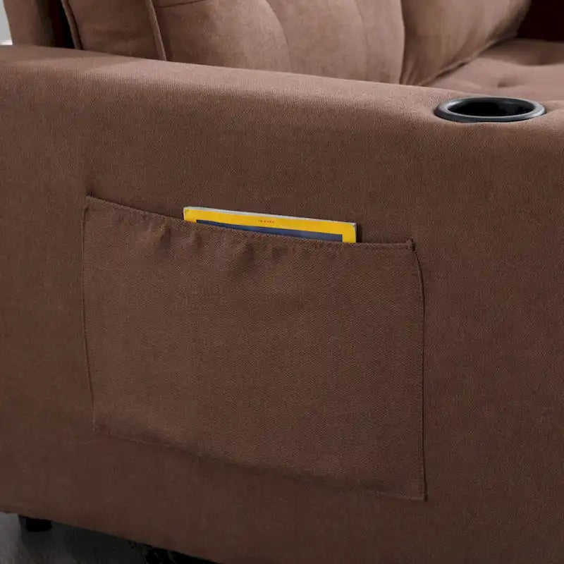 Canapé futon Oaks Aura rembourré avec couchage escamotable, canapé deux places capitonné pliable avec porte-gobelet, choix de couleurs